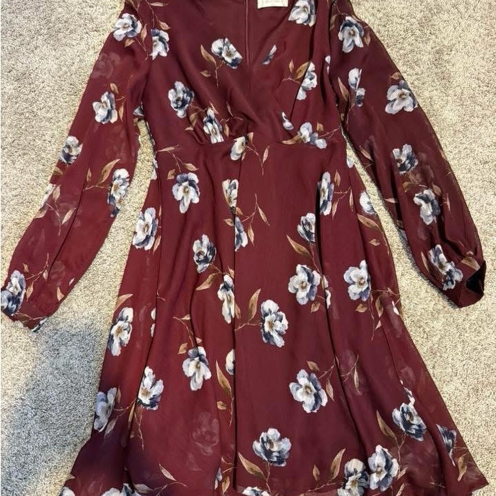 Altar'd State Maroon Floral Dress